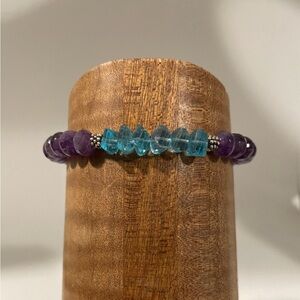 Amethyst, Apatite and Sterling Silver Bracelet-NWOT